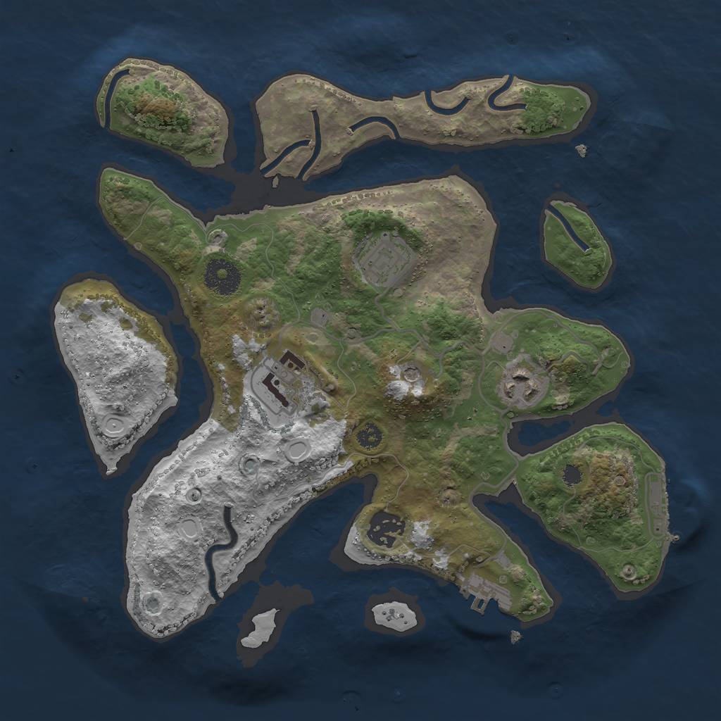 Rust Map: Procedural Map, Size: 3000, Seed: 1604657767, 12 Monuments