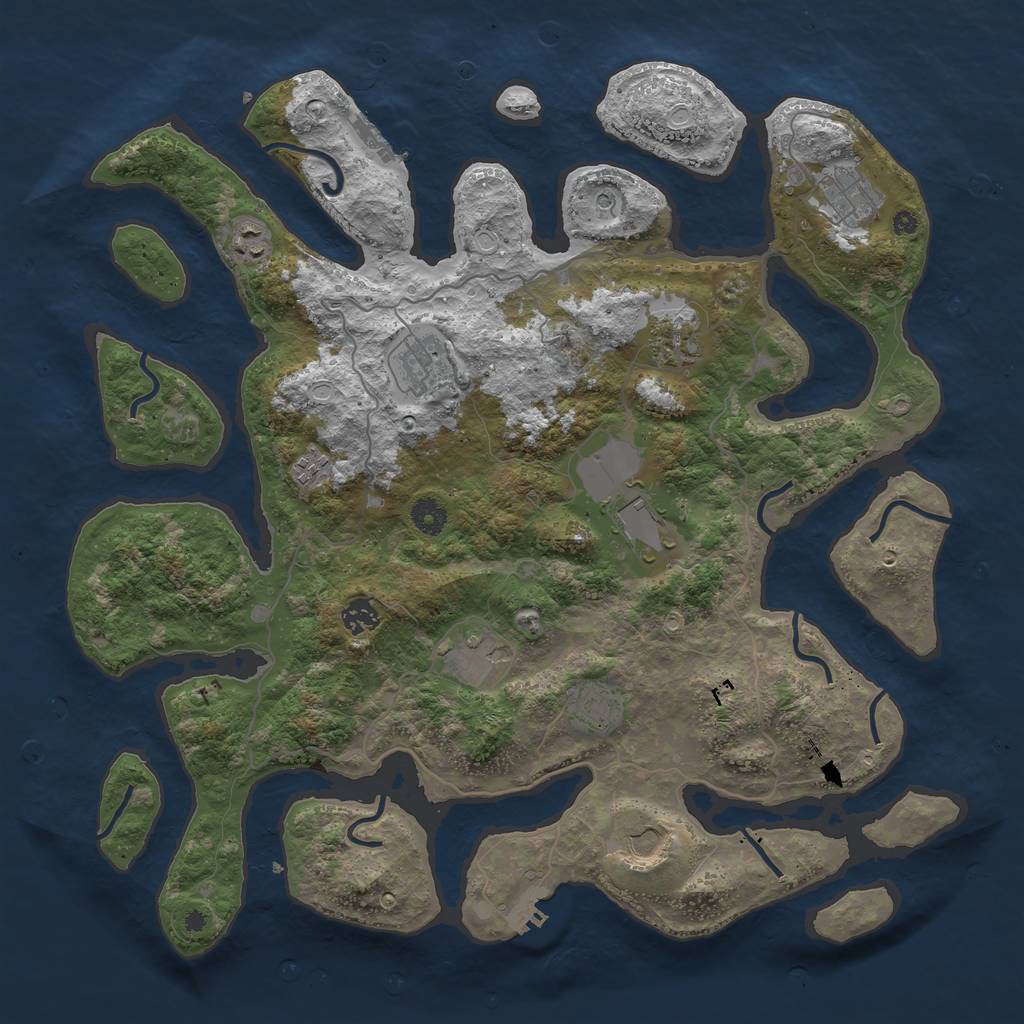 Rust Map: Procedural Map, Size: 4250, Seed: 236253, 18 Monuments