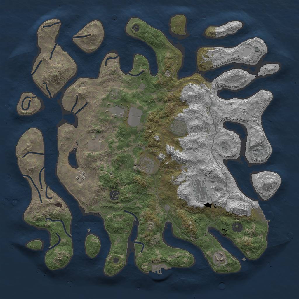 Rust Map: Procedural Map, Size: 4250, Seed: 851675, 16 Monuments