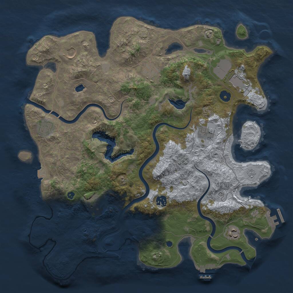 Rust Map: Procedural Map, Size: 4000, Seed: 1071410028, 15 Monuments