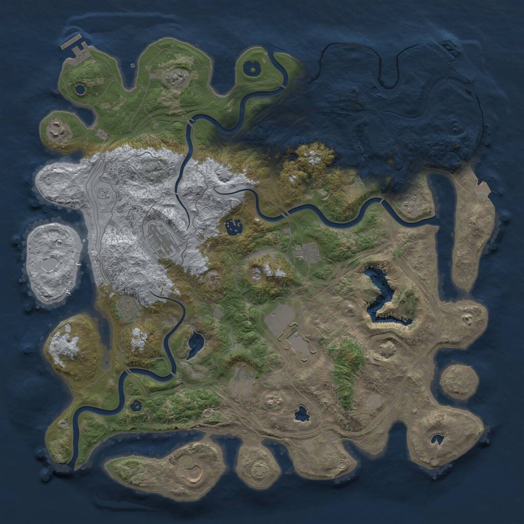 Rust Map: Procedural Map, Size: 4500, Seed: 1172318385, 15 Monuments