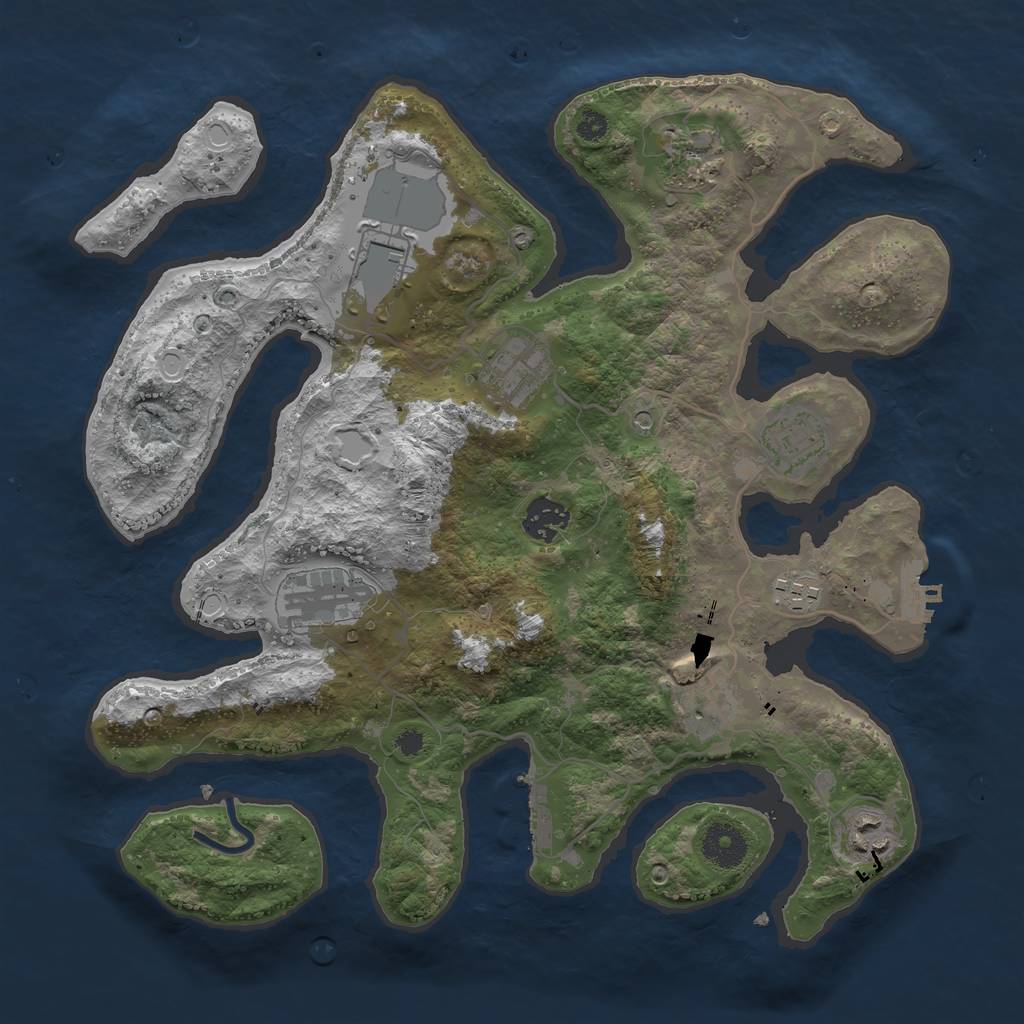 Rust Map: Procedural Map, Size: 3500, Seed: 1592950149, 17 Monuments