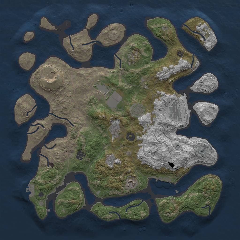 Rust Map: Procedural Map, Size: 4001, Seed: 41442312, 17 Monuments
