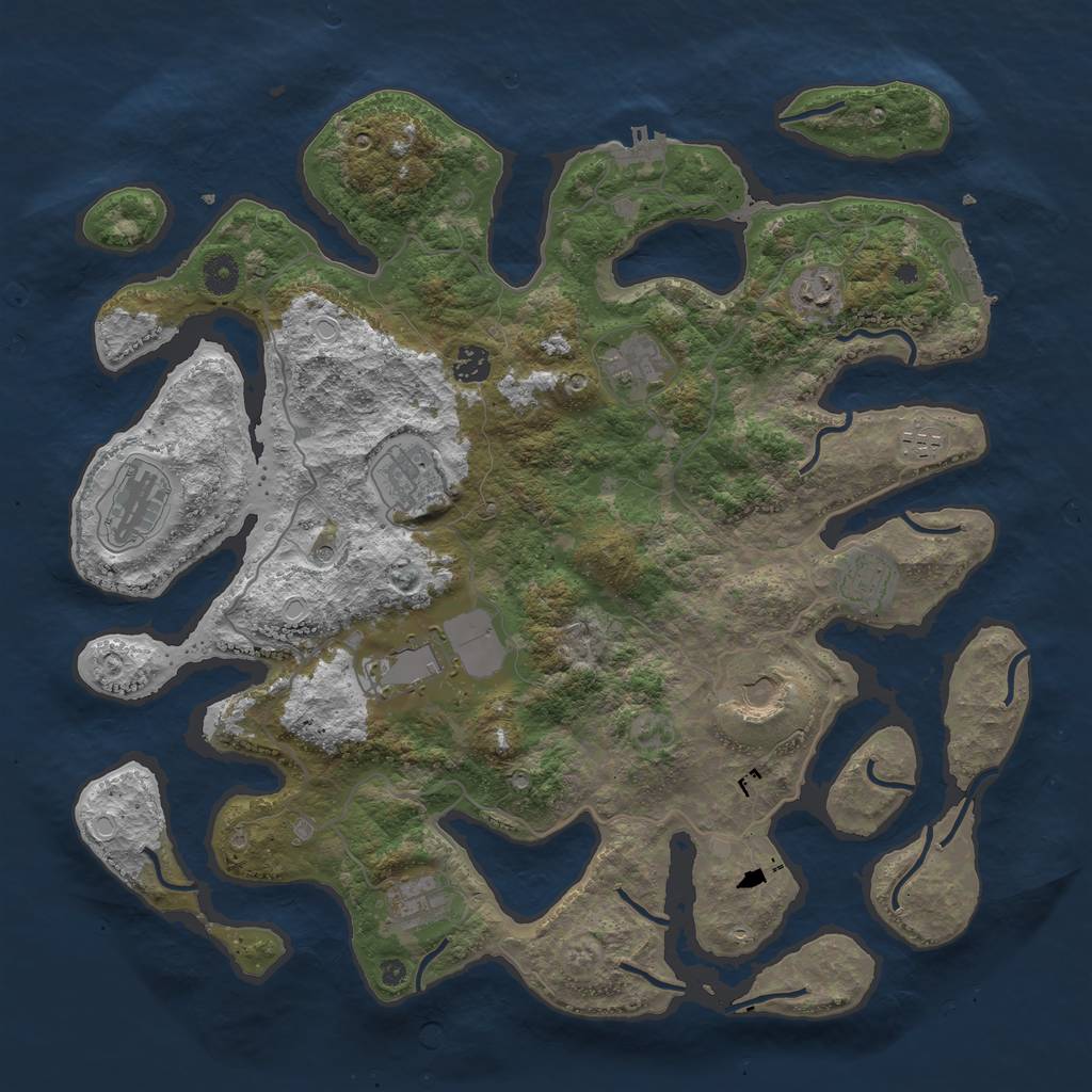 Rust Map: Procedural Map, Size: 4250, Seed: 2289, 18 Monuments