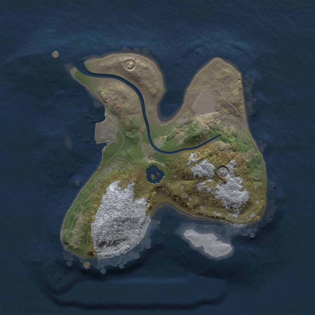 Rust Map: Procedural Map, Size: 1750, Seed: 98735, 1 Monuments