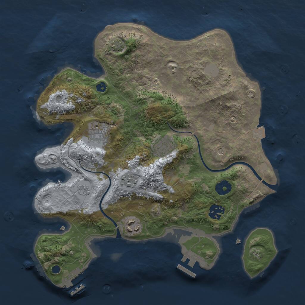 Rust Map: Procedural Map, Size: 3000, Seed: 383052422, 11 Monuments