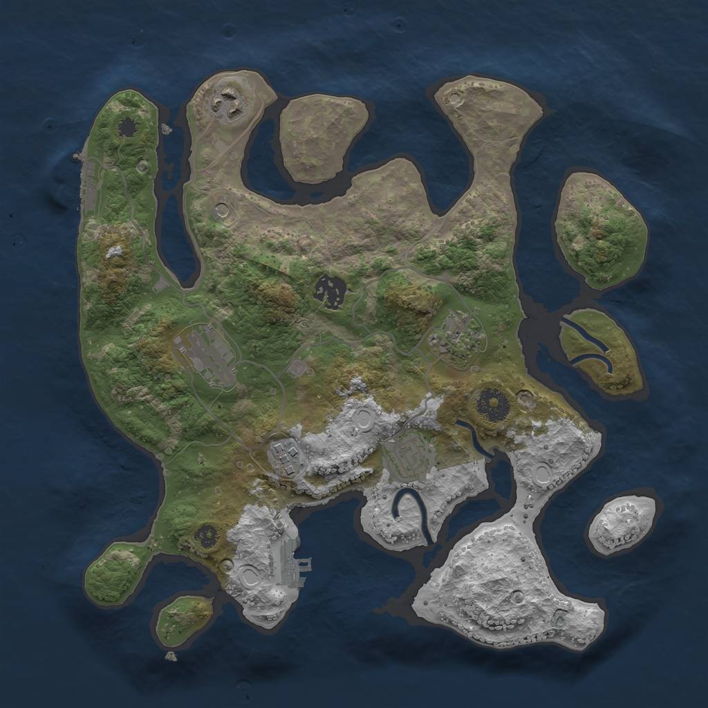 Rust Map: Procedural Map, Size: 3200, Seed: 7655567, 14 Monuments