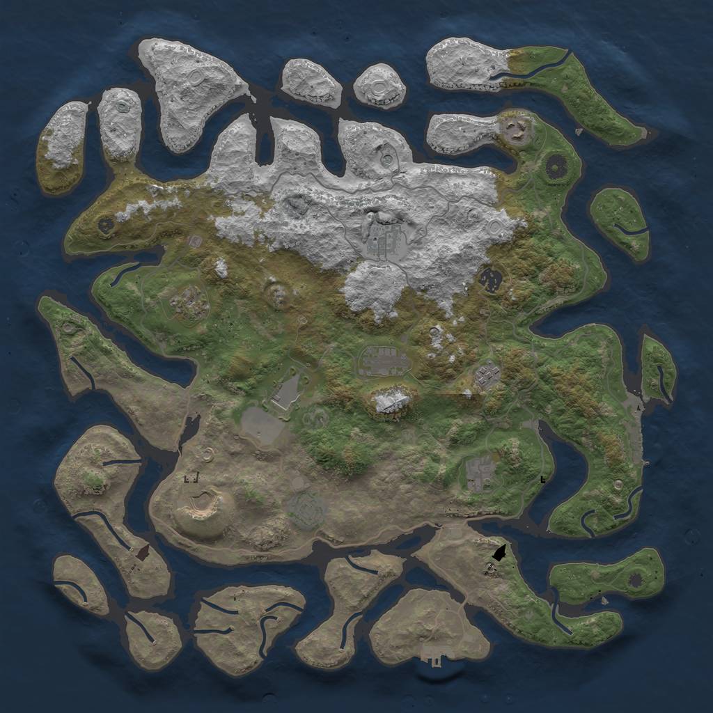 Rust Map: Procedural Map, Size: 4600, Seed: 91546738, 18 Monuments