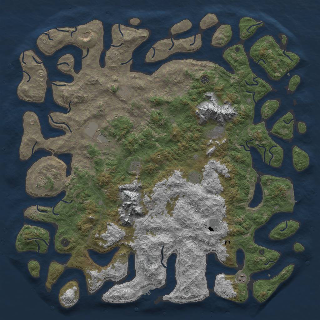 Rust Map: Procedural Map, Size: 6000, Seed: 1180382269, 19 Monuments