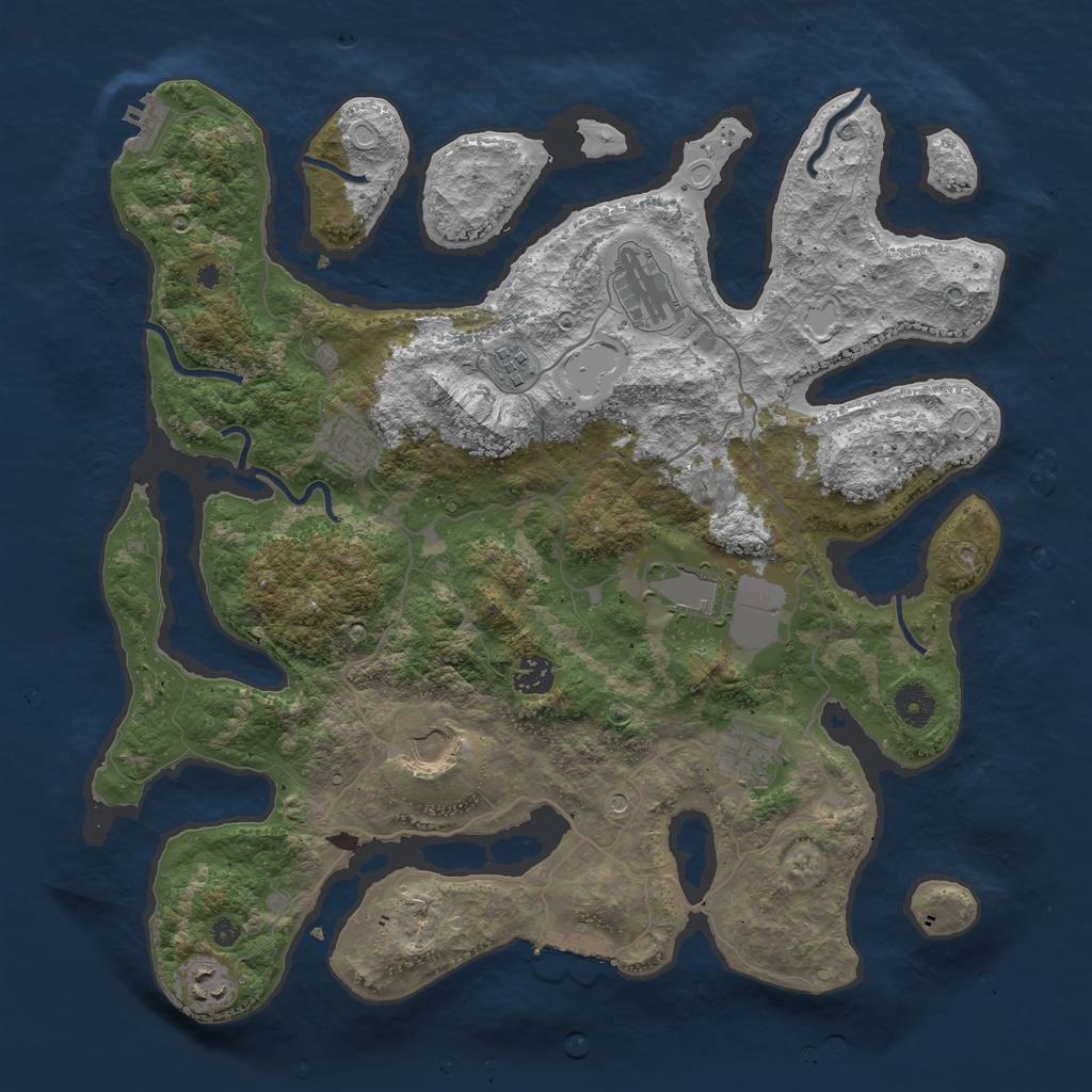 Rust Map: Procedural Map, Size: 4000, Seed: 400010, 16 Monuments