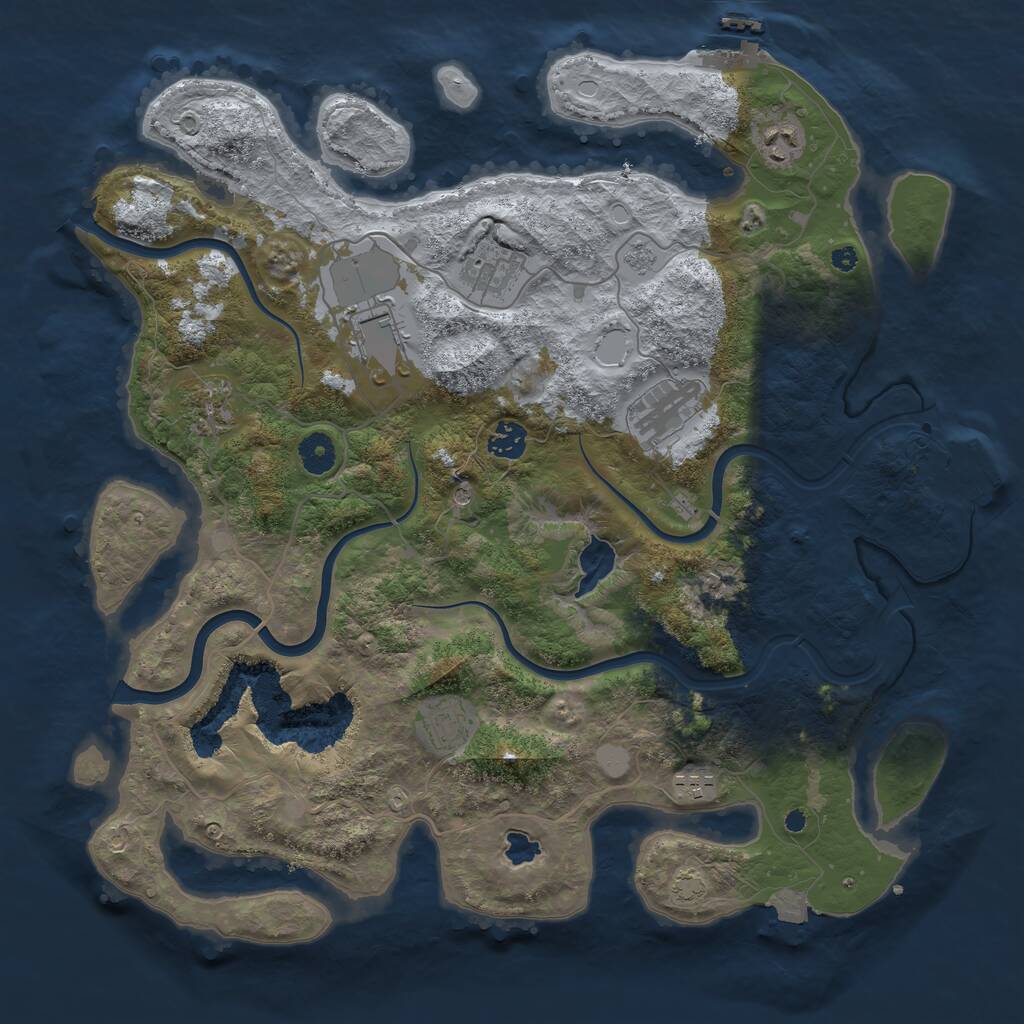 Rust Map: Procedural Map, Size: 4000, Seed: 288229162, 14 Monuments