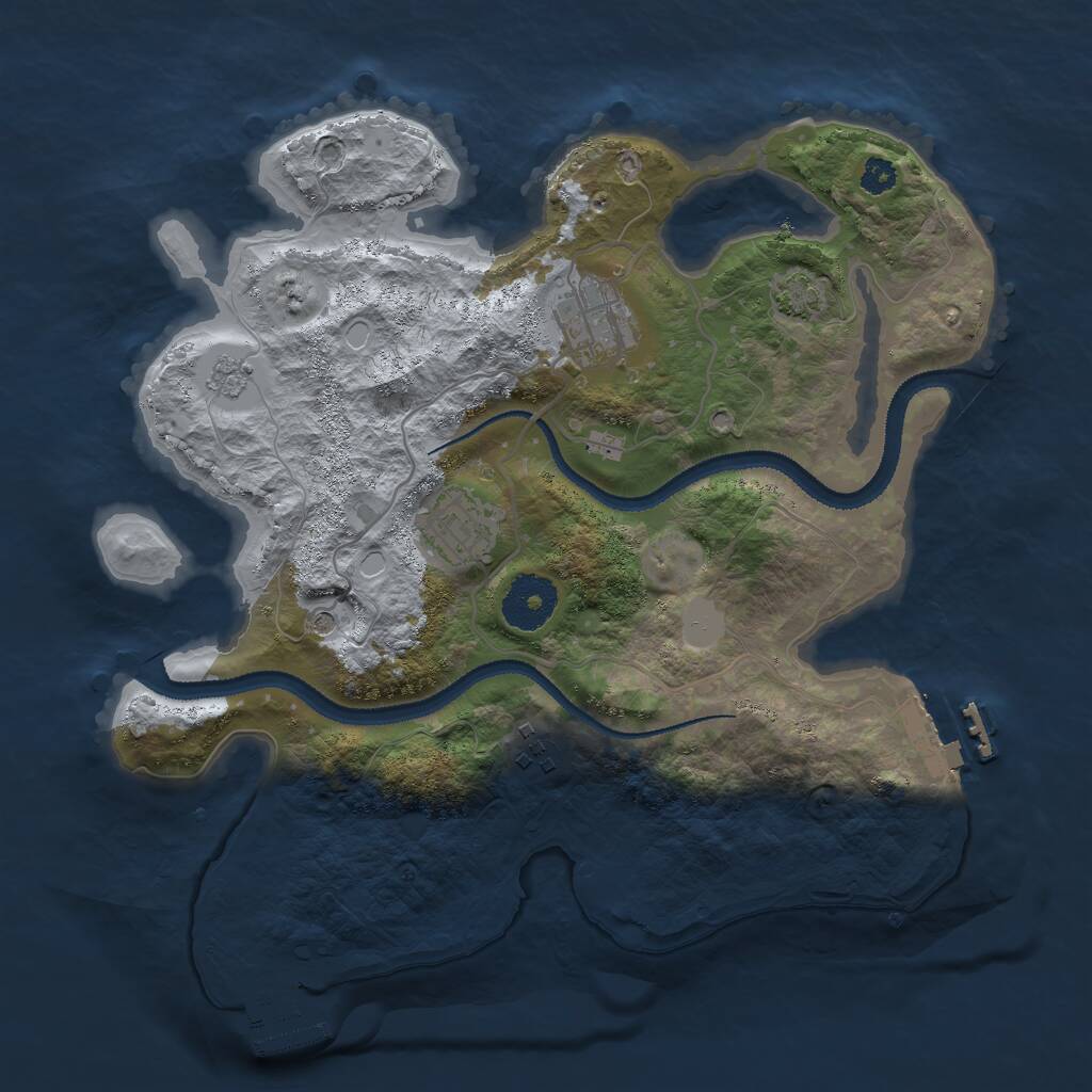 Rust Map: Procedural Map, Size: 3000, Seed: 1010201739, 9 Monuments