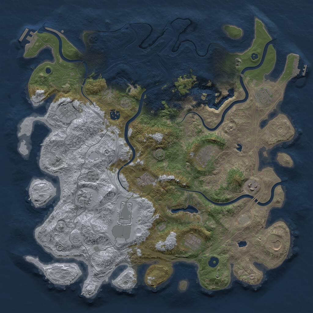 Rust Map: Procedural Map, Size: 4500, Seed: 16477613, 17 Monuments