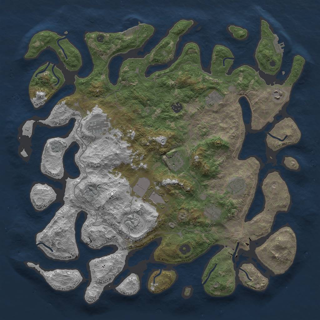 Rust Map: Procedural Map, Size: 4500, Seed: 16477613, 18 Monuments