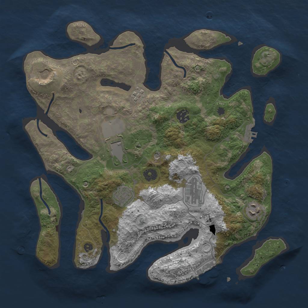 Rust Map: Procedural Map, Size: 3500, Seed: 103092143, 15 Monuments