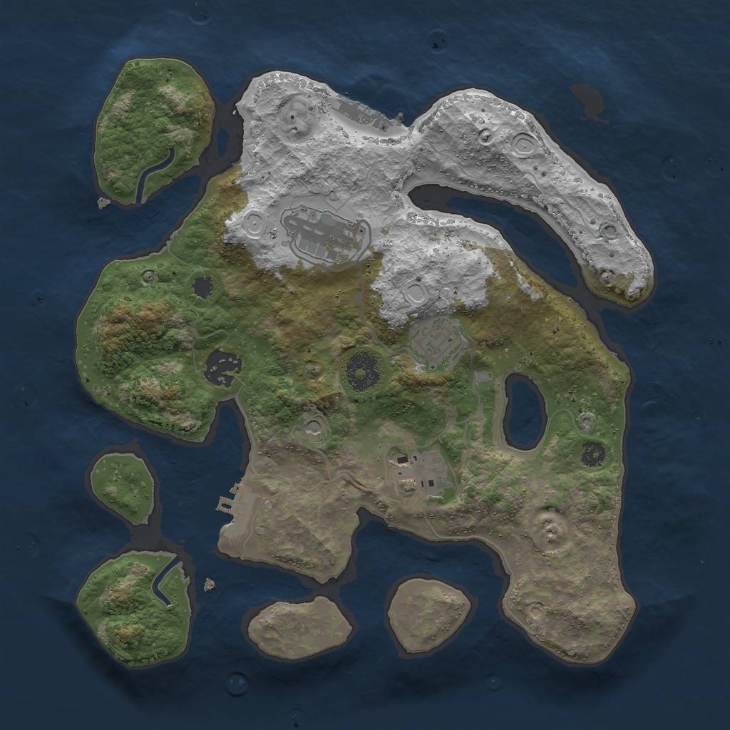 Rust Map: Procedural Map, Size: 3000, Seed: 4181318, 12 Monuments