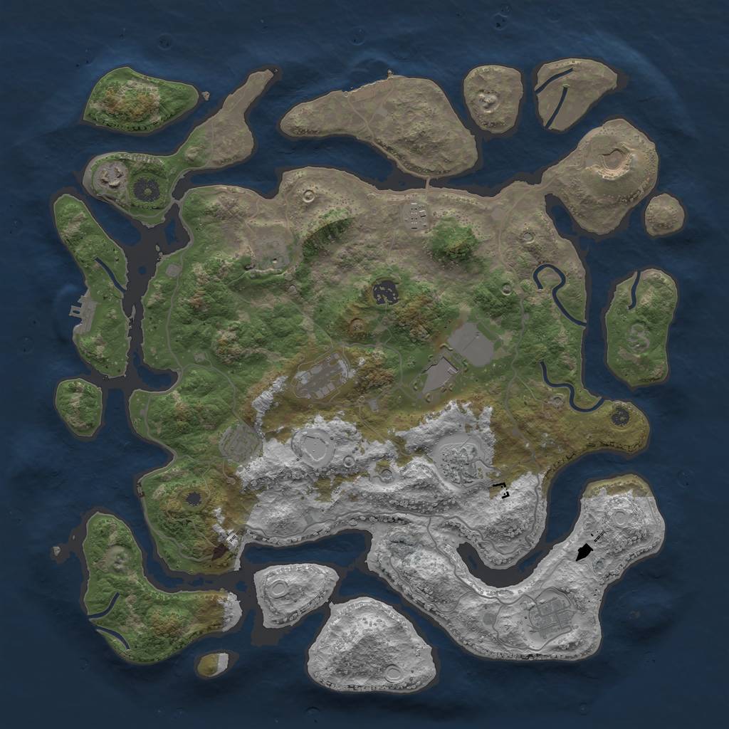 Rust Map: Procedural Map, Size: 4250, Seed: 56987798, 18 Monuments