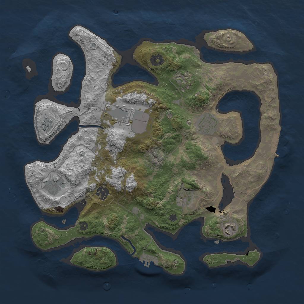 Rust Map: Procedural Map, Size: 3500, Seed: 5109501, 16 Monuments
