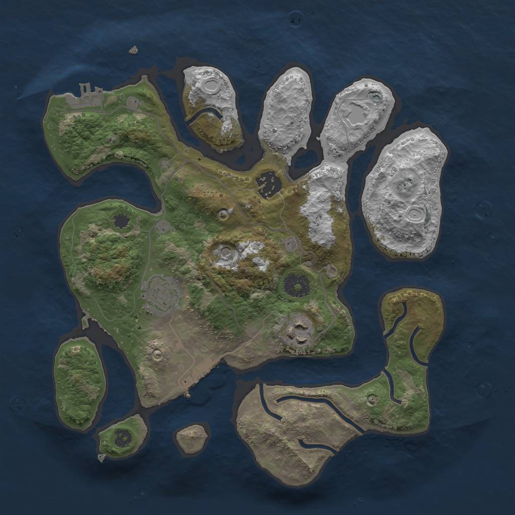 Rust Map: Procedural Map, Size: 3000, Seed: 221234835, 11 Monuments