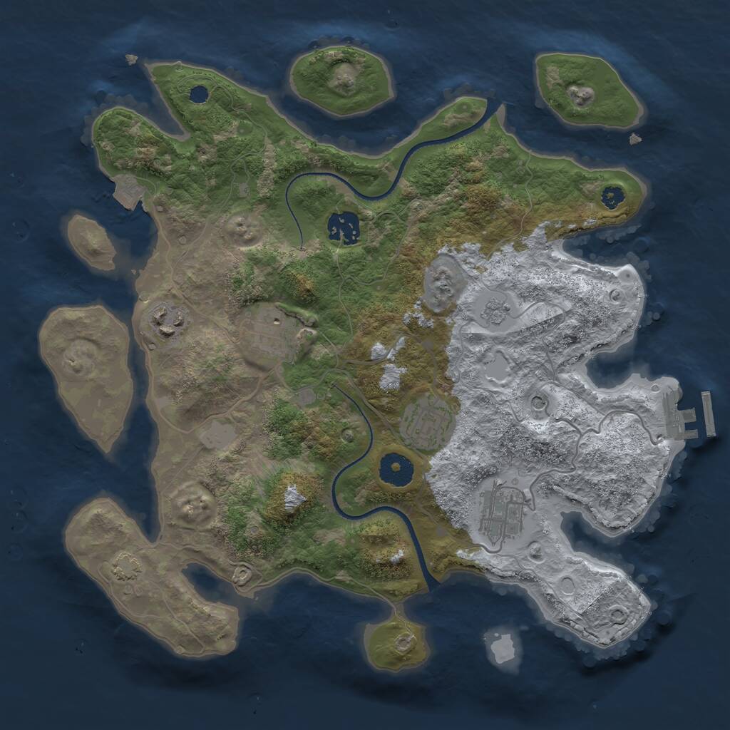 Rust Map: Procedural Map, Size: 3250, Seed: 441, 10 Monuments