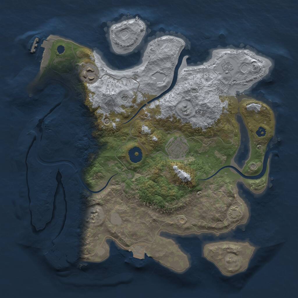Rust Map: Procedural Map, Size: 3000, Seed: 75423468, 8 Monuments