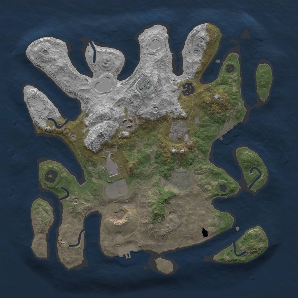 Rust Map: Procedural Map, Size: 3500, Seed: 4125977, 15 Monuments