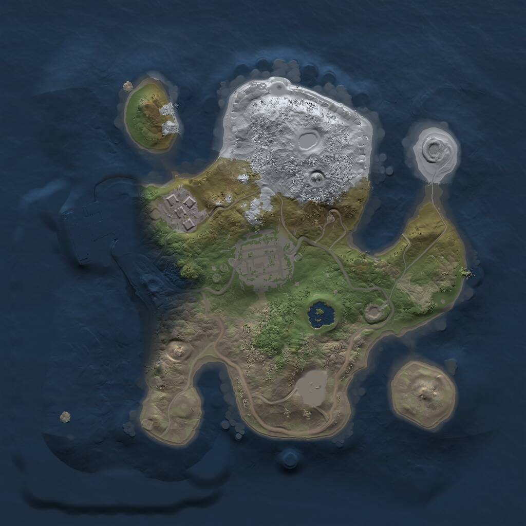 Rust Map: Procedural Map, Size: 2000, Seed: 1308492, 4 Monuments