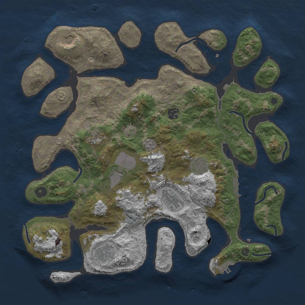 Rust Map: Procedural Map, Size: 4000, Seed: 1849105655, 16 Monuments