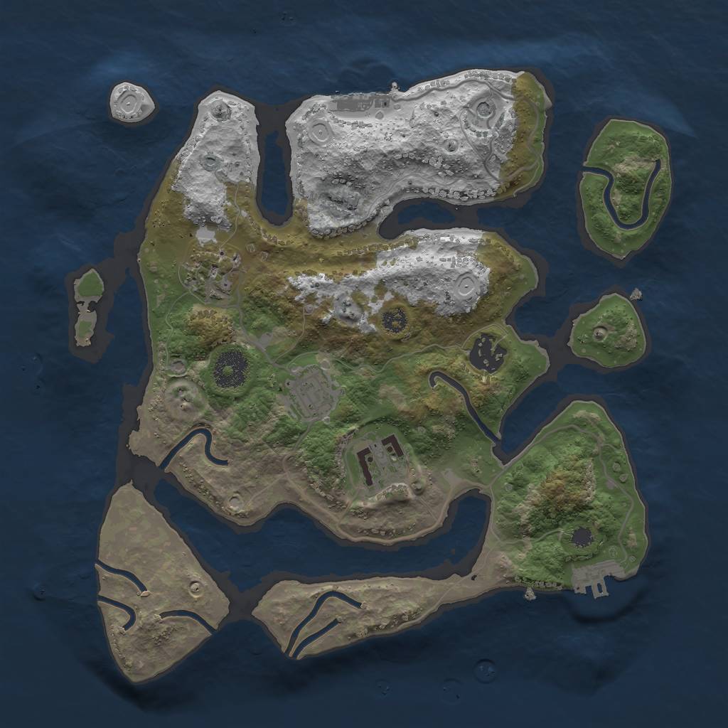 Rust Map: Procedural Map, Size: 3000, Seed: 986, 12 Monuments