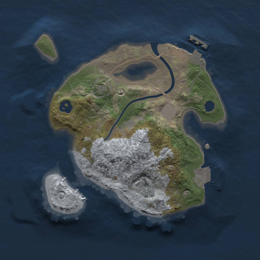 Rust Map: Procedural Map, Size: 2000, Seed: 28999605, 3 Monuments