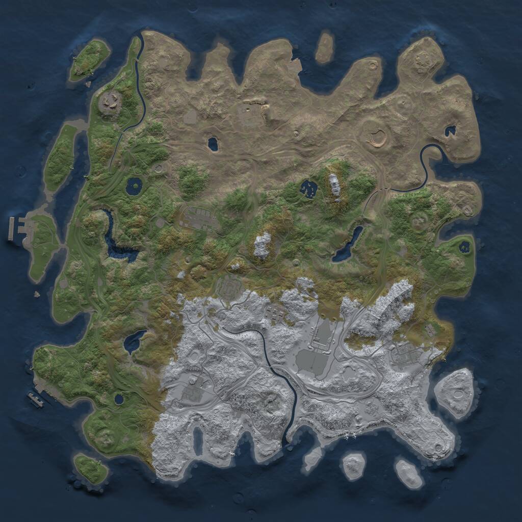 Rust Map: Procedural Map, Size: 4500, Seed: 9876413, 16 Monuments