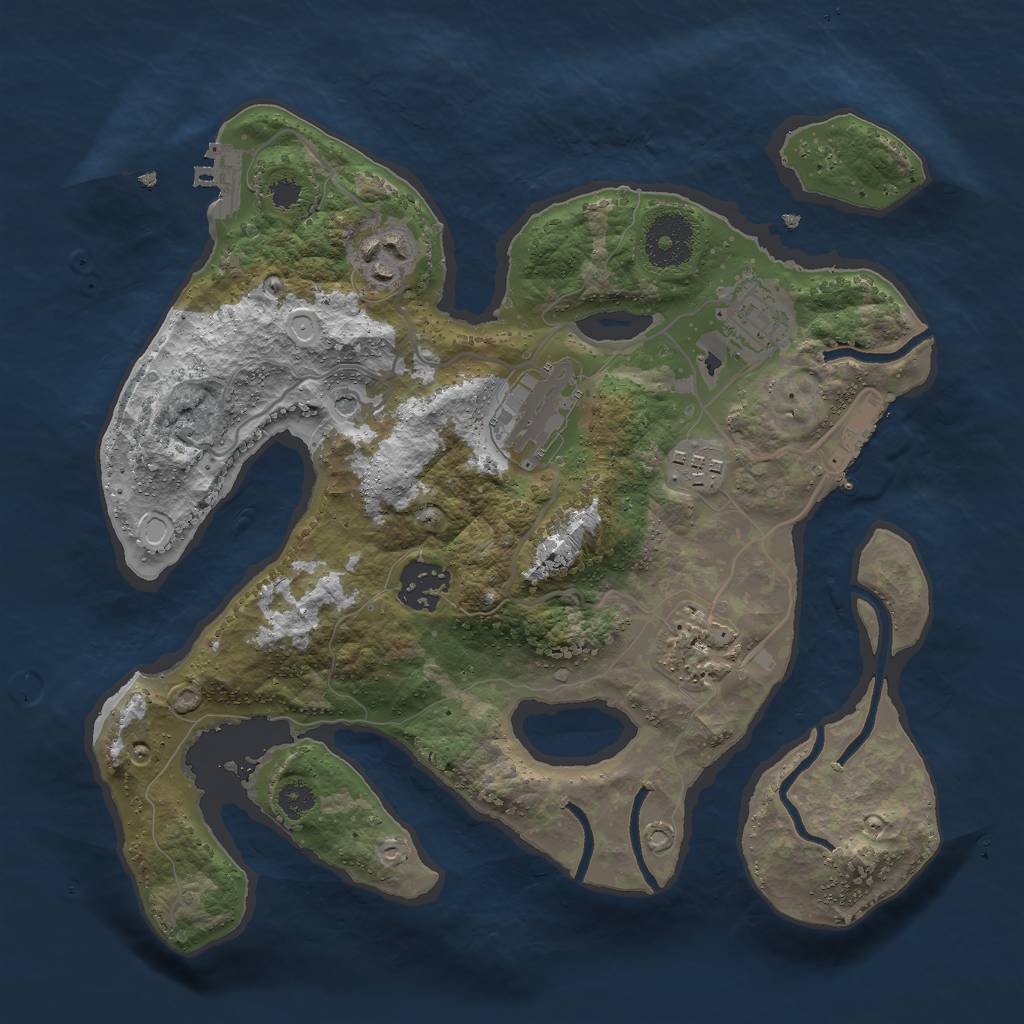 Rust Map: Procedural Map, Size: 3000, Seed: 181240, 14 Monuments