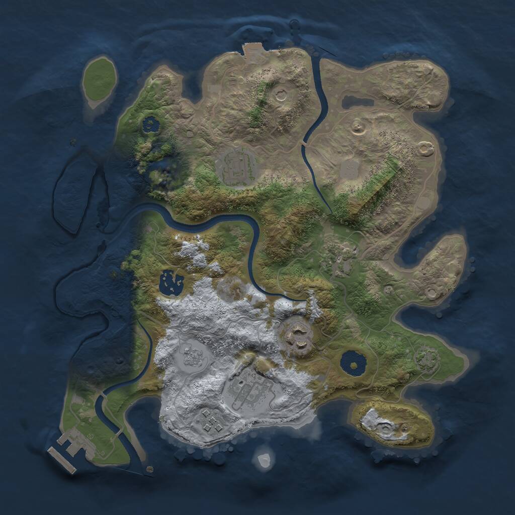 Rust Map: Procedural Map, Size: 3000, Seed: 366422, 11 Monuments