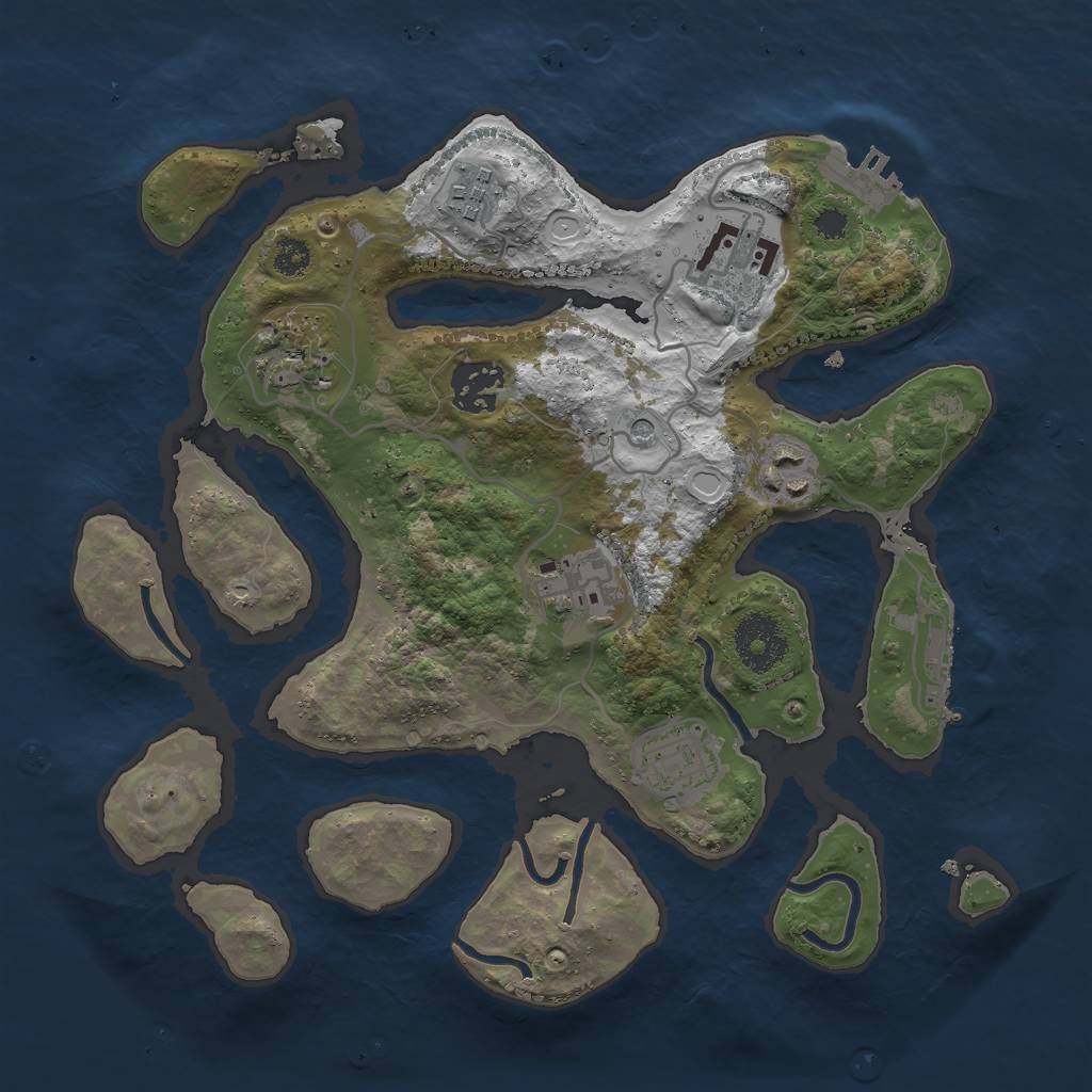 Rust Map: Procedural Map, Size: 3000, Seed: 995447, 15 Monuments