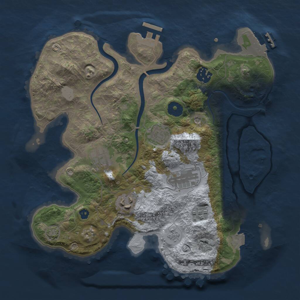 Rust Map: Procedural Map, Size: 3000, Seed: 1900283171, 12 Monuments