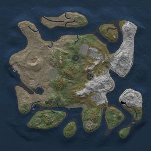 Thumbnail Rust Map: Procedural Map, Size: 3500, Seed: 2525, 15 Monuments