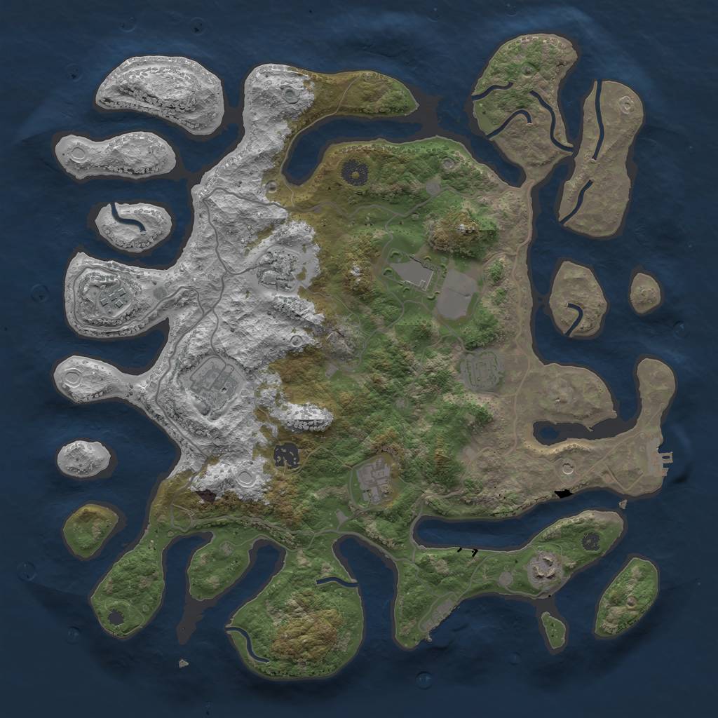 Rust Map: Procedural Map, Size: 4000, Seed: 2002326, 16 Monuments