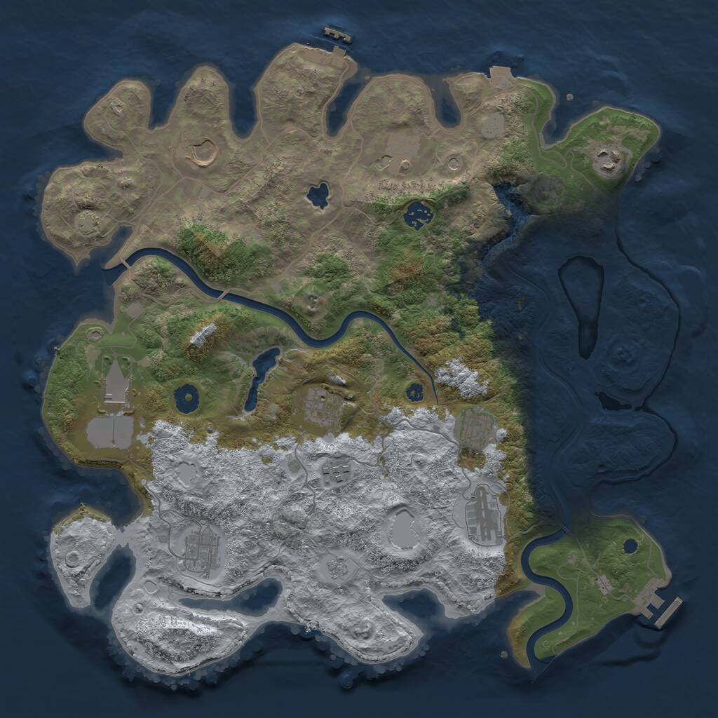Rust Map: Procedural Map, Size: 4000, Seed: 20210825, 16 Monuments