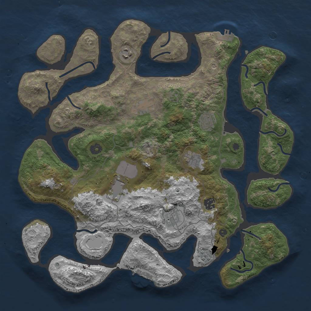 Rust Map: Procedural Map, Size: 4000, Seed: 20210825, 16 Monuments