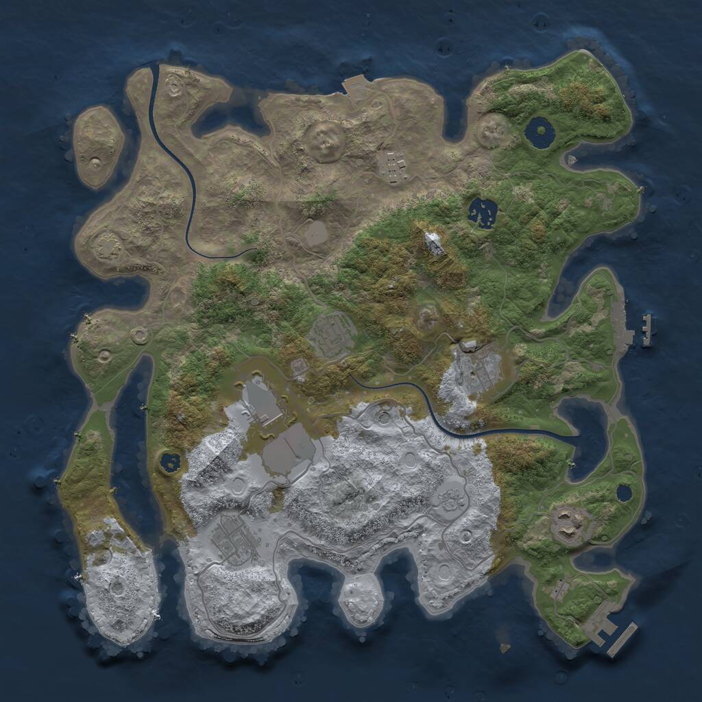 Rust Map: Procedural Map, Size: 3500, Seed: 18098953, 13 Monuments