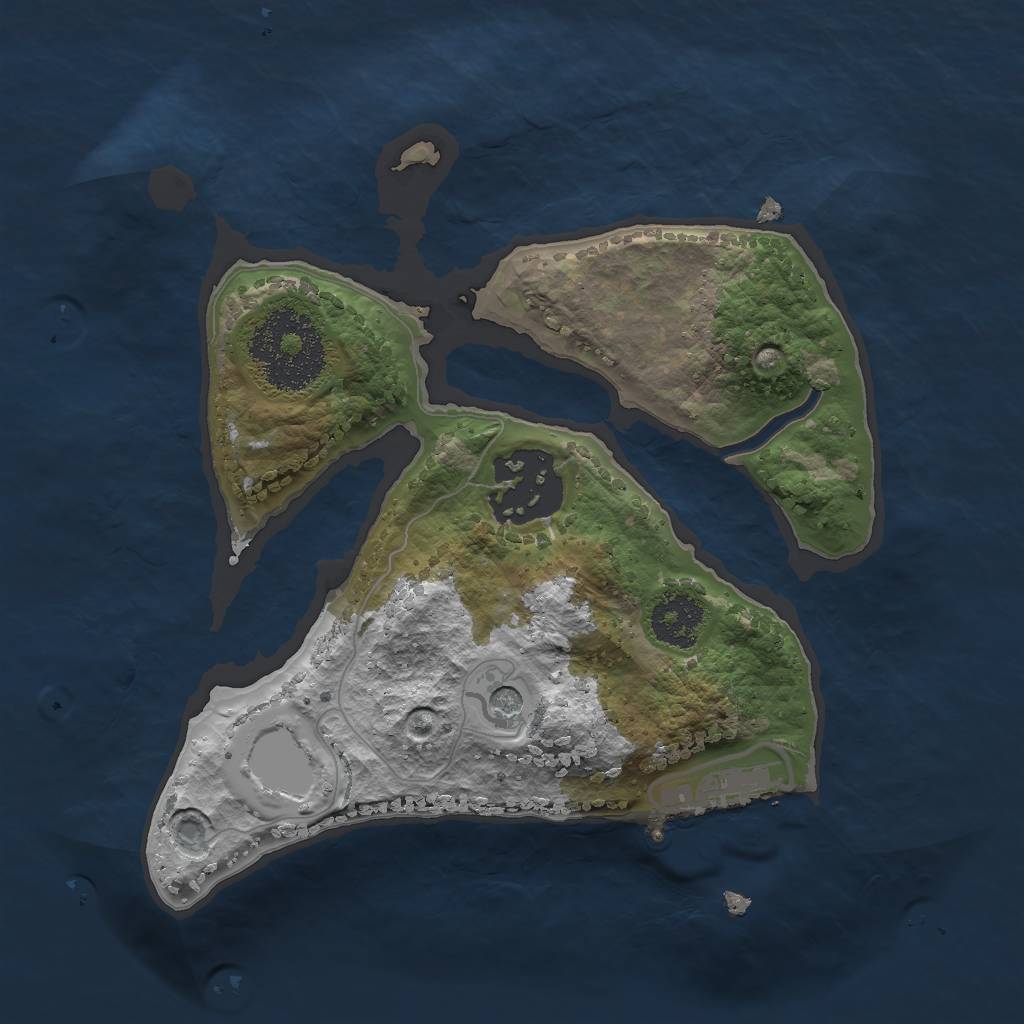 Rust Map: Procedural Map, Size: 2000, Seed: 2777695, 8 Monuments