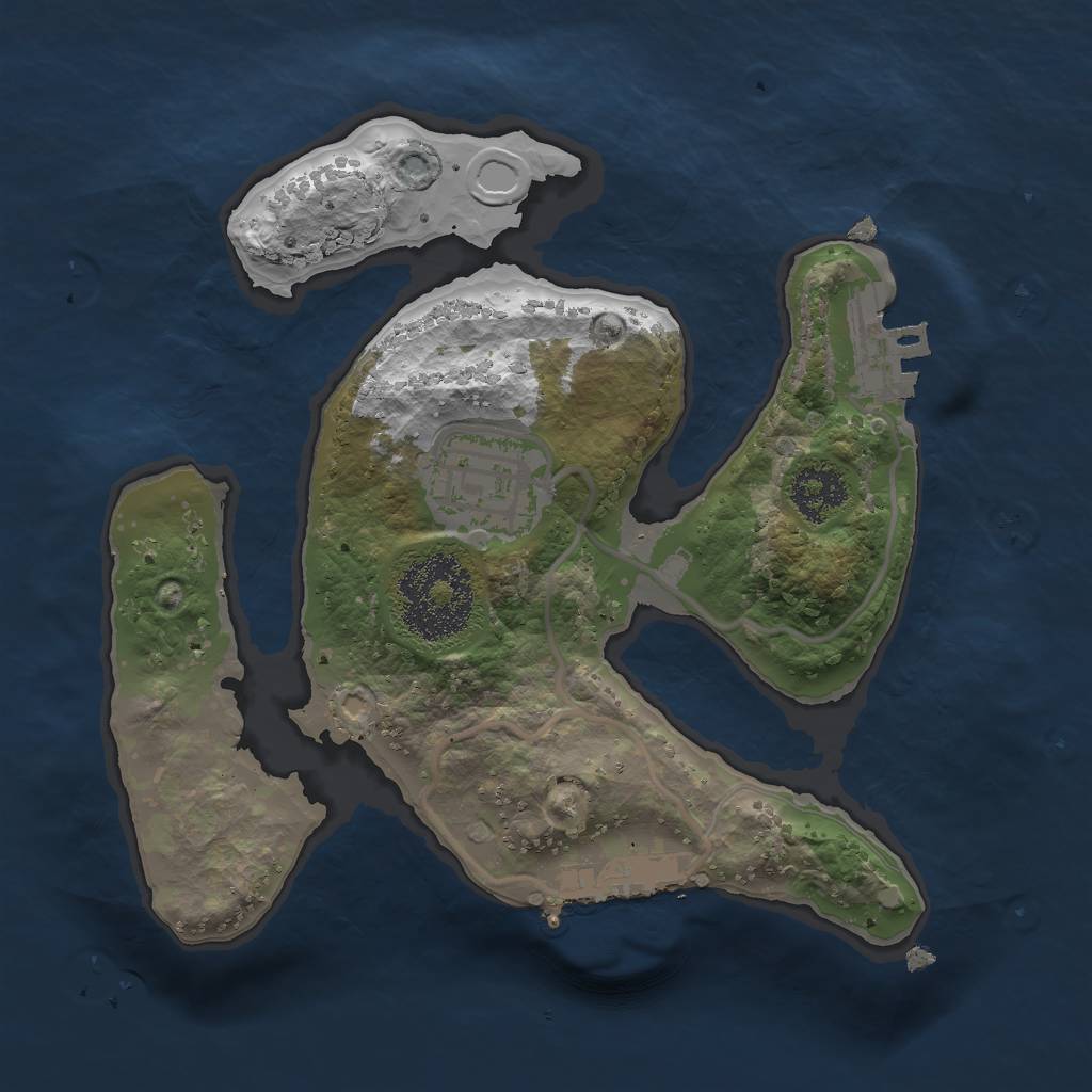 Rust Map: Procedural Map, Size: 2000, Seed: 2654, 8 Monuments