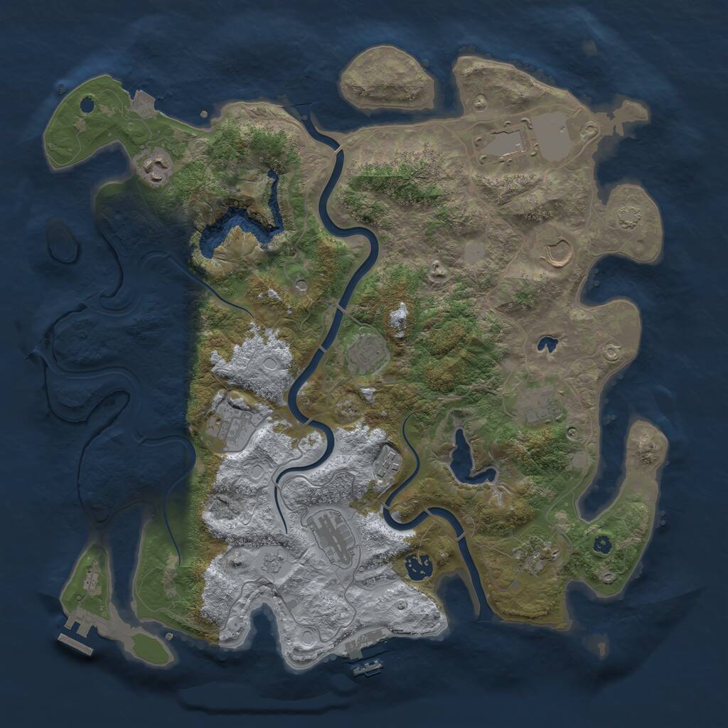 Rust Map: Procedural Map, Size: 4000, Seed: 7949, 16 Monuments