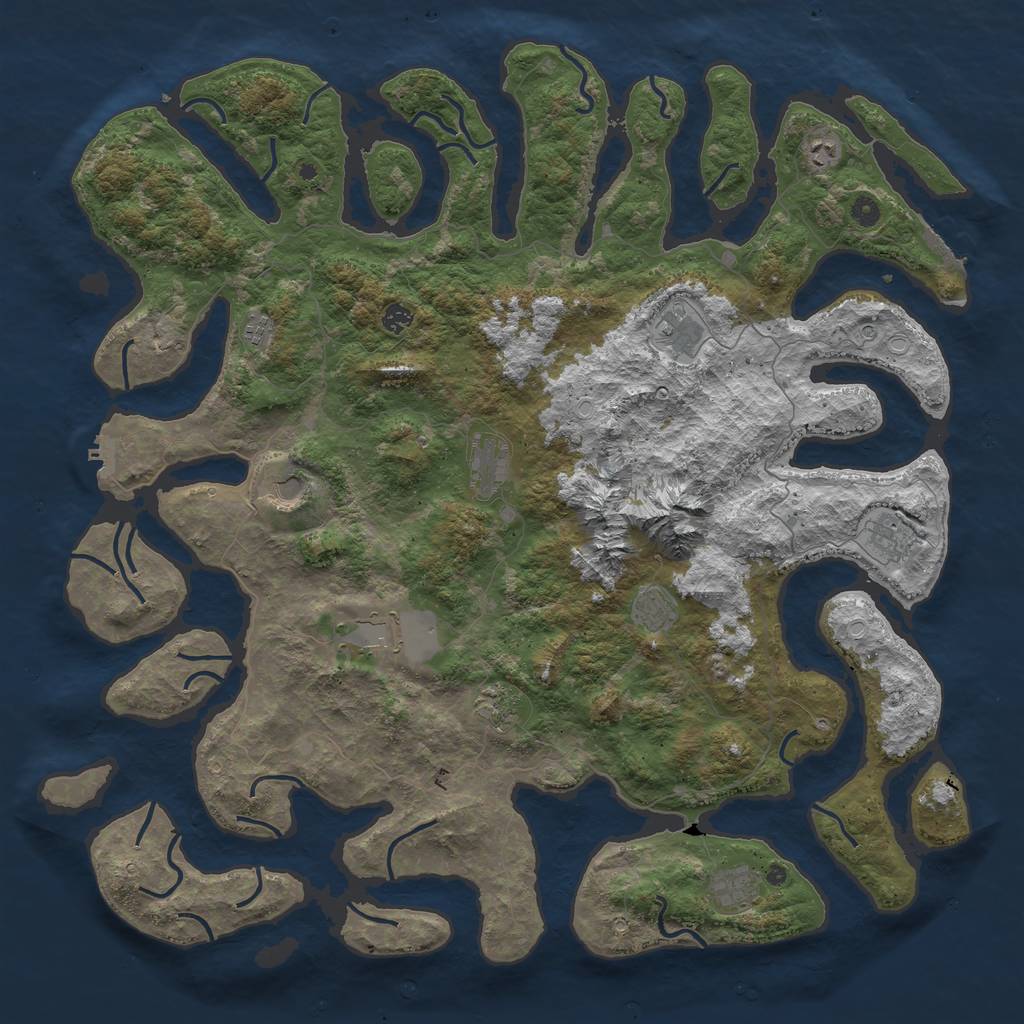 Rust Map: Procedural Map, Size: 5250, Seed: 1337, 19 Monuments