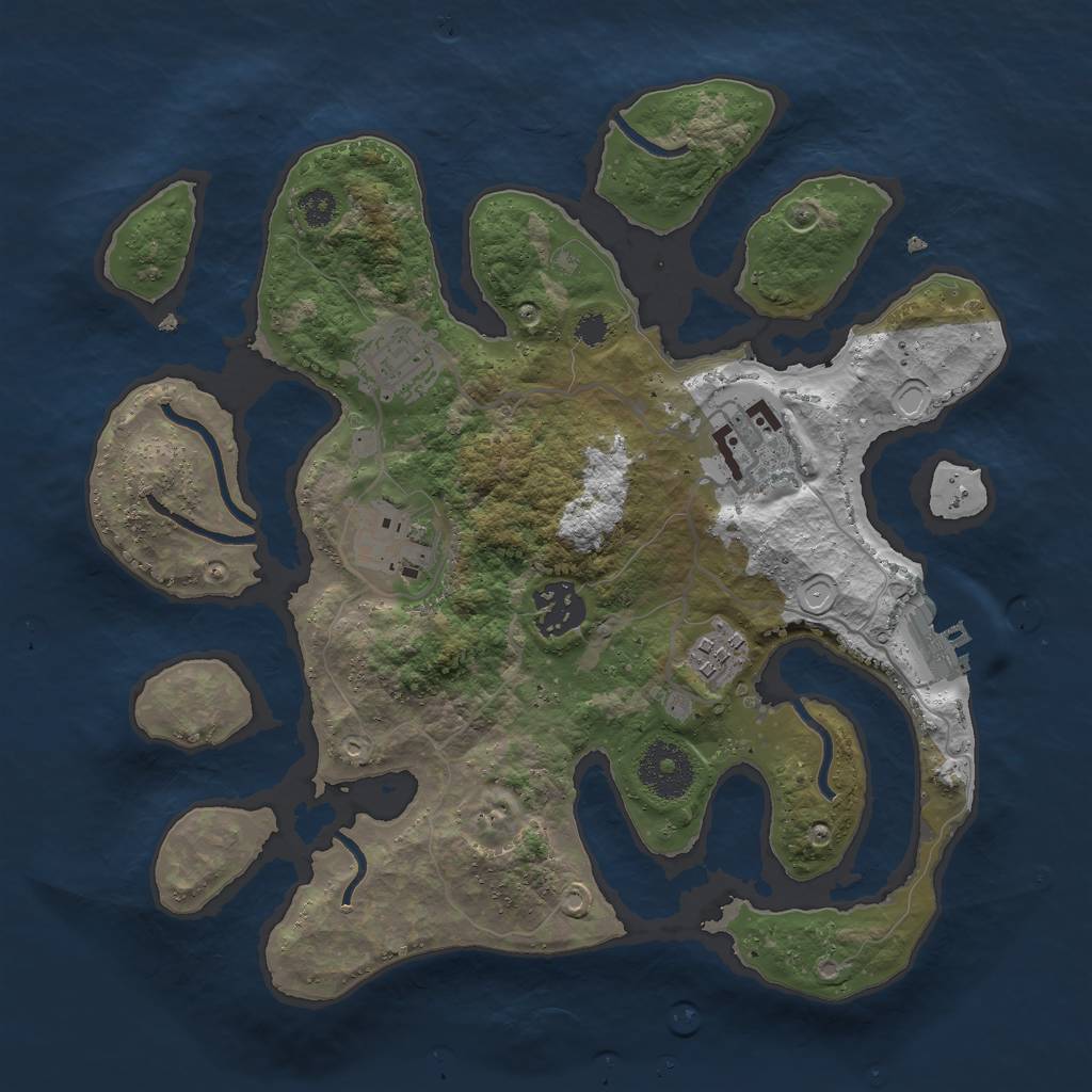 Rust Map: Procedural Map, Size: 3000, Seed: 1516967751, 11 Monuments