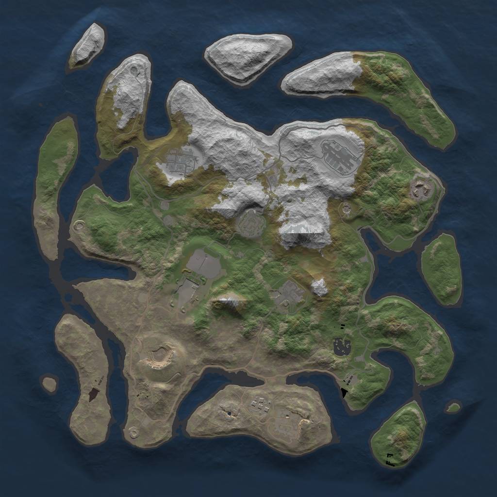 Rust Map: Barren, Size: 4000, Seed: 220921, 13 Monuments