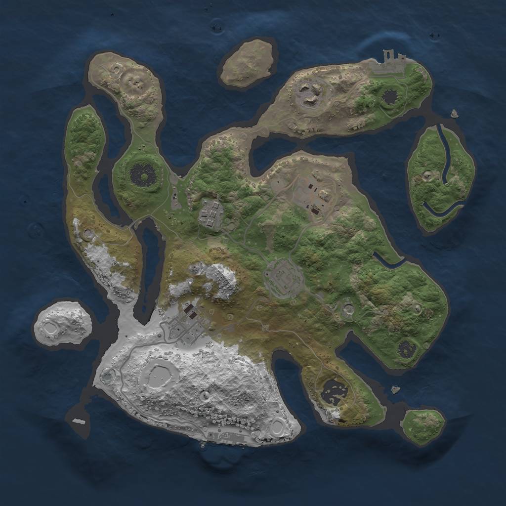 Rust Map: Procedural Map, Size: 3000, Seed: 1604566, 14 Monuments