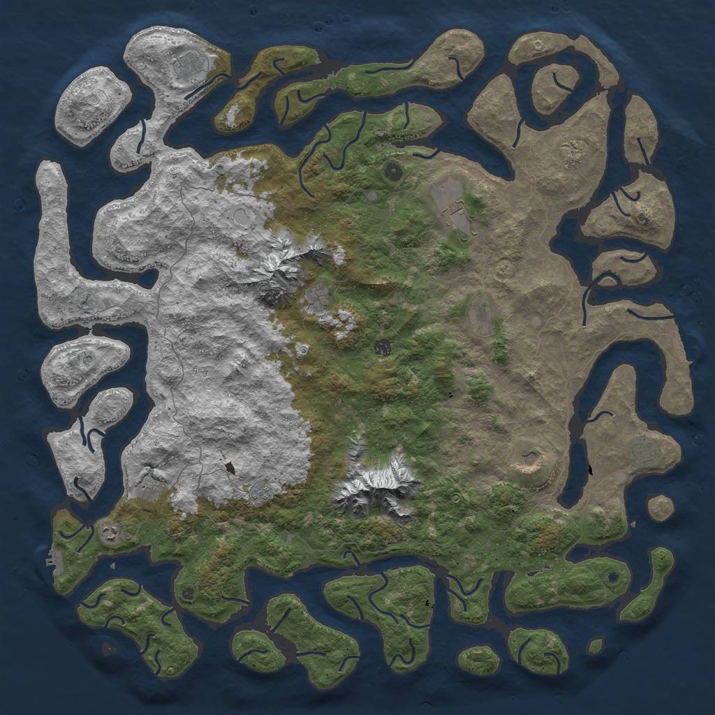 Rust Map: Procedural Map, Size: 6000, Seed: 188706774, 19 Monuments