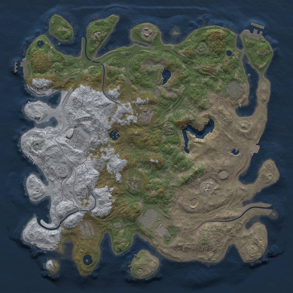 Rust Map: Procedural Map, Size: 4250, Seed: 218989, 16 Monuments