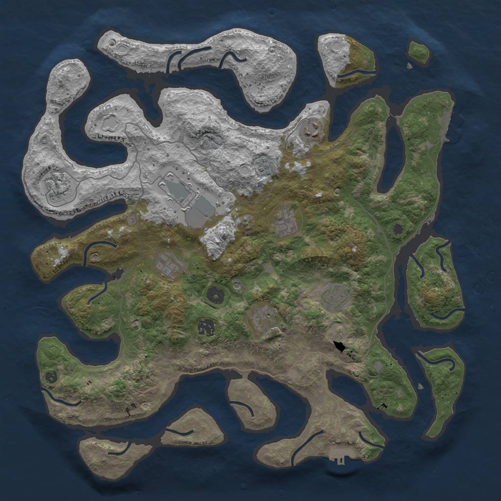 Rust Map: Procedural Map, Size: 4250, Seed: 977856, 17 Monuments